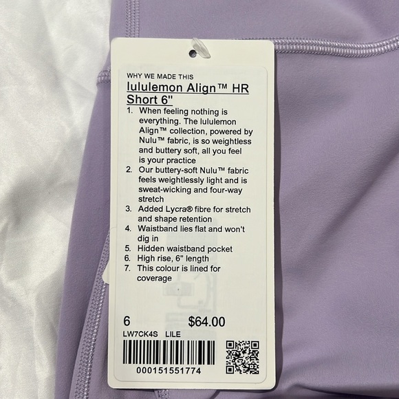 Lululemon Align HR Short 6” Lilac Ether - Picture 4 of 9